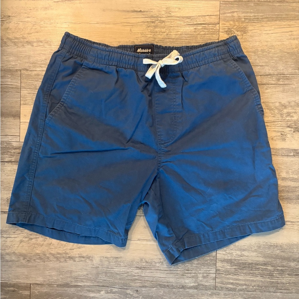 Massive Apparel Men’s Blue Khaki Shorts – 6” Inseam, Casual Style